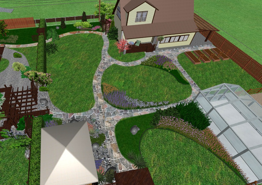 План участка 10 соток с домом и баней и огородом фото