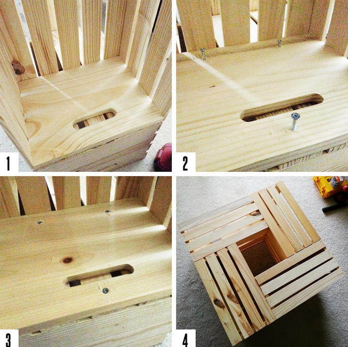 Столик из деревянных ящиков