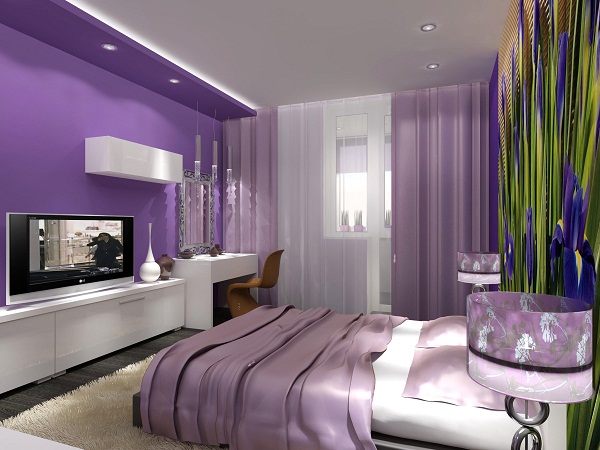 Фиолетовая Спальня Фото