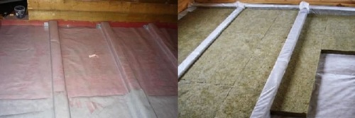 Hydro a tepelná izolácia drevenej podlahy na zemi