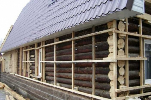 Обрешека для утепления деревянных стен