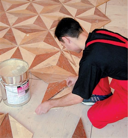 Laying piece parquet rhombus